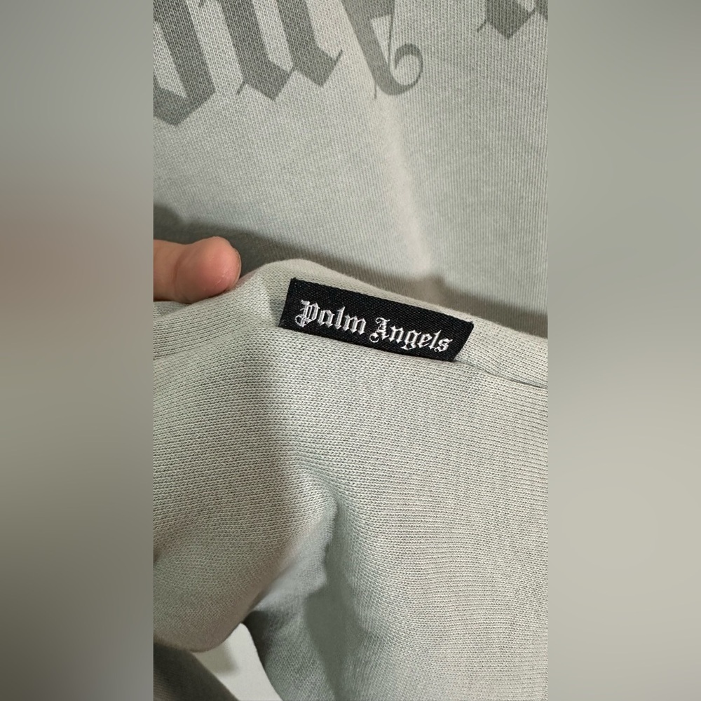 NWOT Palm Angels Reversed Logo Crewneck Sweatshirt Boxy Fit Grey Medium - Picture 10 of 13